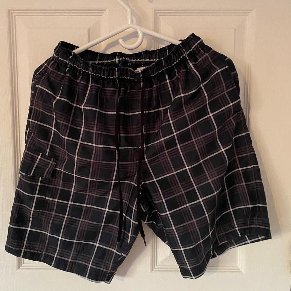 Black and White Swim Trunks